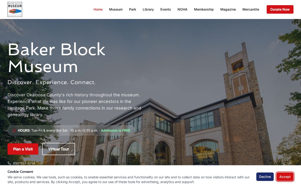 Baker Block Museum for Crestview city directory research