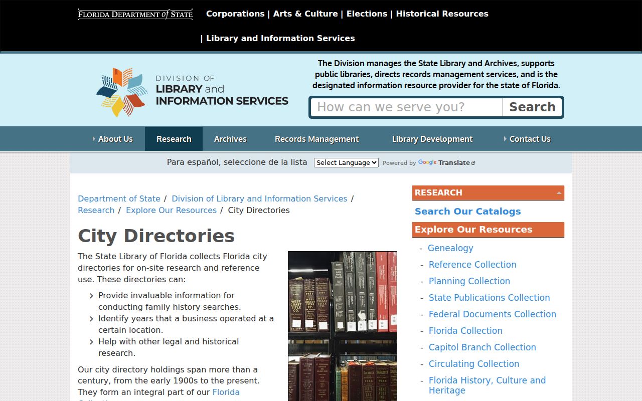 State Library source for Crestview city directory research