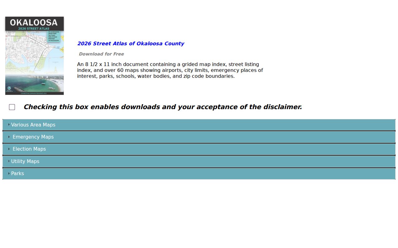 Okaloosa street atlas downloads for Crestview ZIP code boundaries